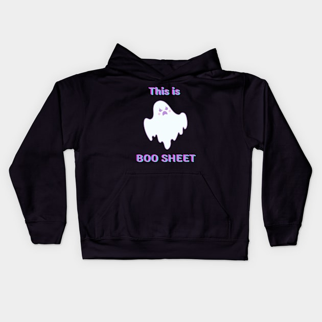 Boo Sheet Cute Kawaii Ghost Halloween Spooky Season Kids Hoodie by ThievingNargles